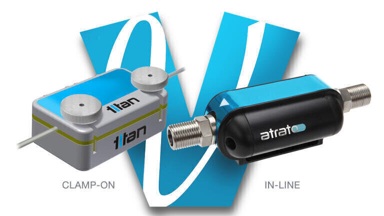 Comparing clamp-on and in-line ultrasonic flow meters