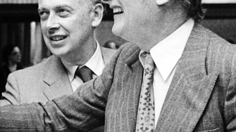 [From left] James Watson and Francis Crick. Credit: Wikimedia Commons.