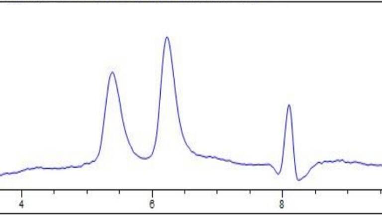 Figure 2: Chromatogram from the analysis of the mixture of an unconjugated protein scFv  and the conjugated protein FDC using 75 mM ammonium acetate/ 4.5% 2-propanol as eluent.