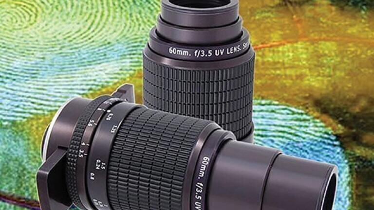 Precision UV-Visible lens for forensic crime scene analysis