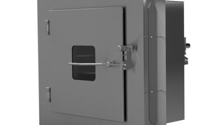 Stainless steel transfer hatches for controlled environments