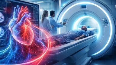 Routine cardiac MRI could be used to estimate severity of heart failure without the need for invasive catheter tests