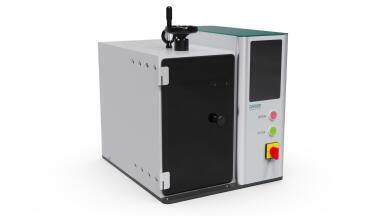 Compact lab press with touchscreen controls