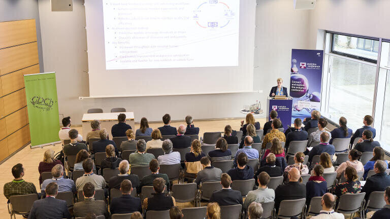 At the analytica conference, top-class scientists from all over the world (here Prof.essor Kerstin Thurow) spoke for three days about the hot scientific topics in the industry. Credit: Messe München GmbH