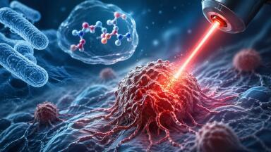 Bacteria-derived peptide aurB halts prostate tumour growth by targeting mitochondrial energy production
