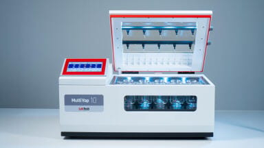 A faster, space-saving alternative to rotary evaporators for solvent evaporation