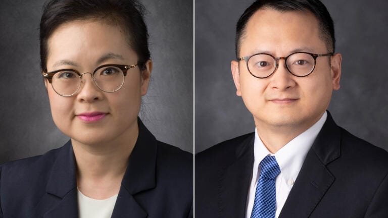 [From left] Dr. Betty Kim and Dr. Wen Jiang. Credit: The University of Texas MD Anderson Cancer Center