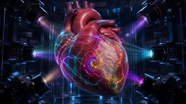 Panoramic hyperspectral imaging system links heart scar tissue to arrhythmias