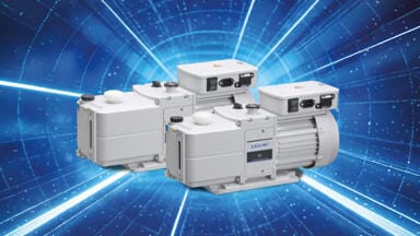 New magnetically coupled, rotary vane pumps for clean, leak-free vacuum