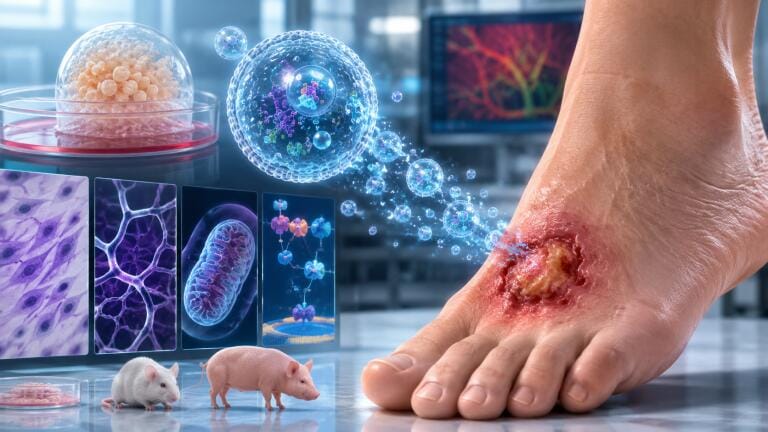 Stem cell vesicles reverse blood vessel ageing to speed diabetic wound healing