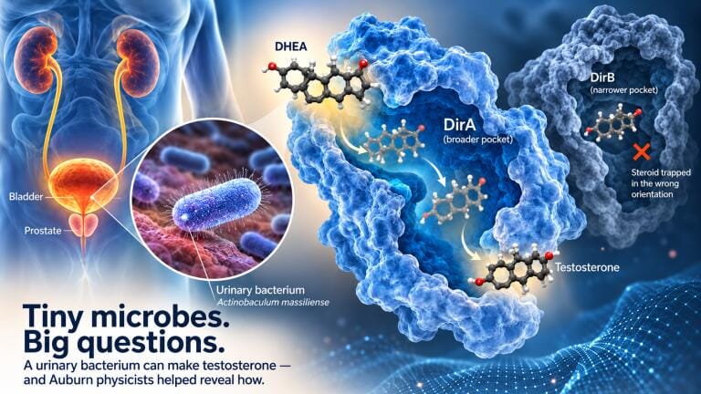 Bacteria produces testosterone from steroid precursor DHEA in the laboratory