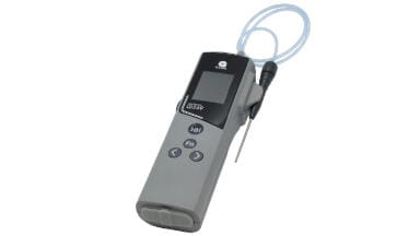 Handheld gas leak detector uses thermal conductivity to locate leaks quickly