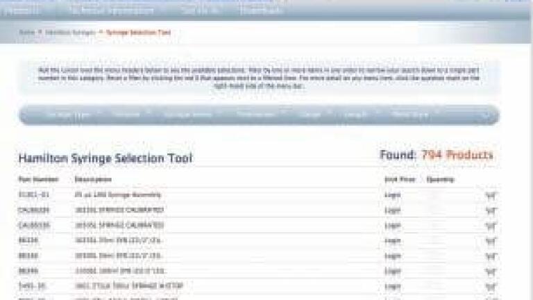 New Web Tool Streamlines Syringe Selection