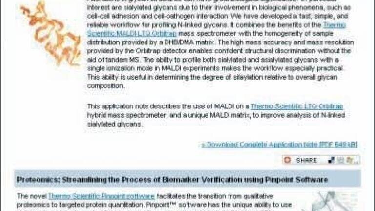 Thermo Fisher Scientific Reaches 50th-Issue Milestone of Mass Spectrometry e-Newsletter