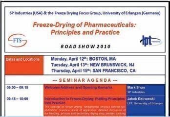 Pharmaceutical Freeze Drying Roadshow
