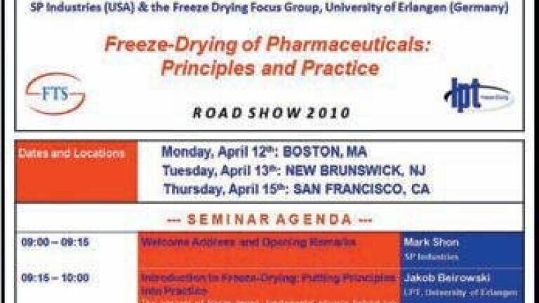Pharmaceutical Freeze Drying Roadshow